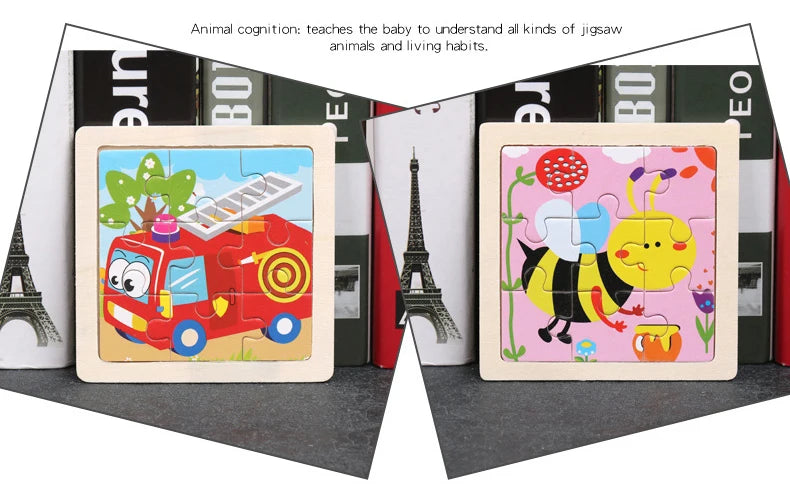 Kids Wooden Cartoon Puzzle – Fun & Educational Tangram Toy!