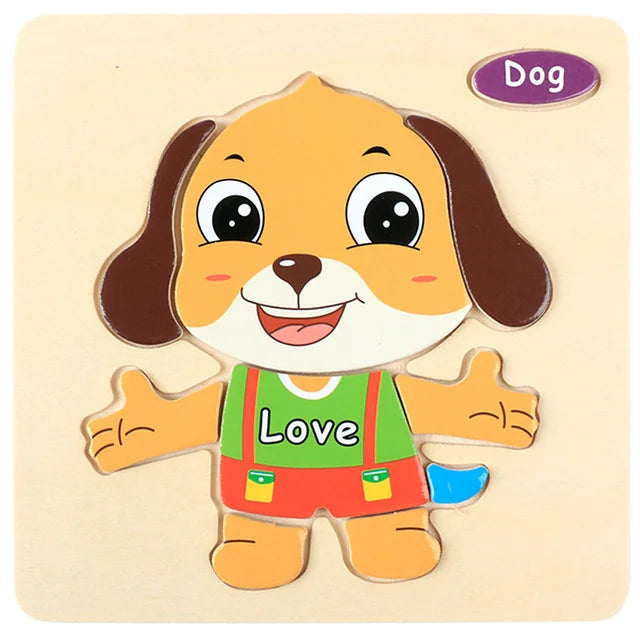 Montessori 3D Wooden Puzzle – Fun & Educational Jigsaw for Toddlers!