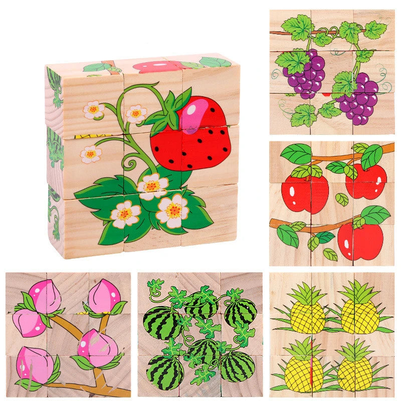 Wooden Blocks – 6-Sided Cube Jigsaw Puzzle