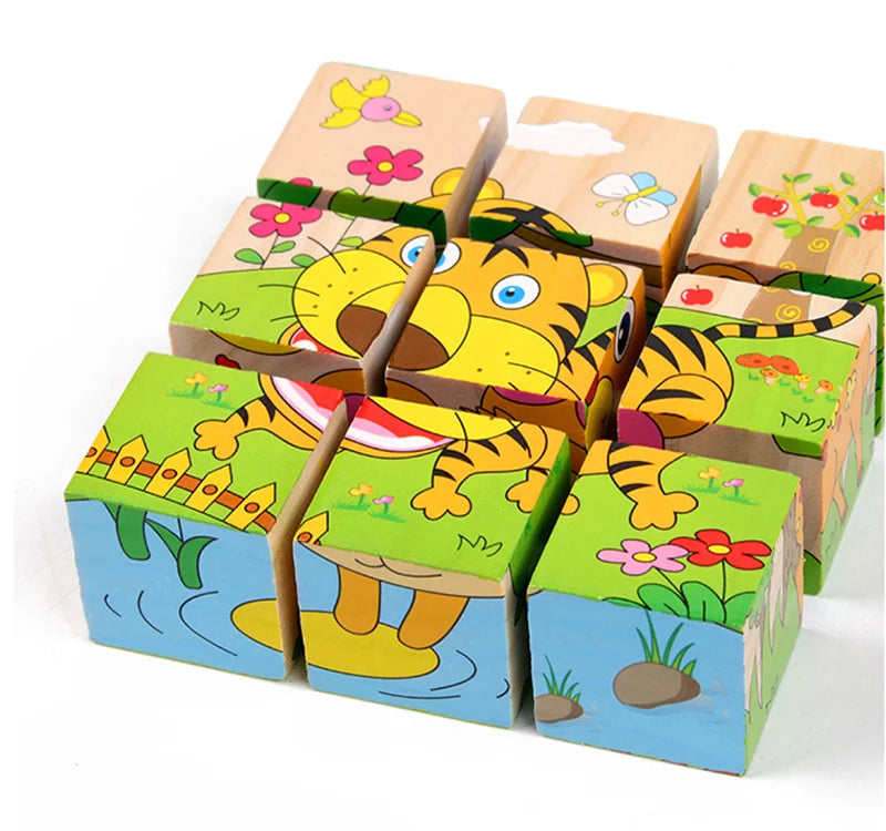 Wooden Blocks – 6-Sided Cube Jigsaw Puzzle