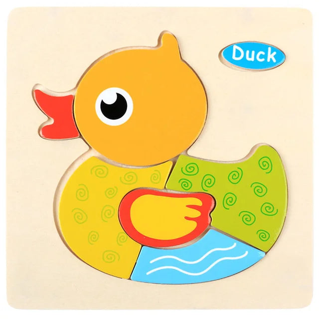 Montessori 3D Wooden Puzzle – Fun & Educational Jigsaw for Toddlers!