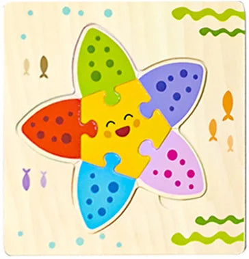 Montessori 3D Wooden Puzzle – Fun & Educational Jigsaw for Toddlers!