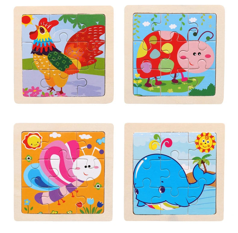 Kids Wooden Cartoon Puzzle – Fun & Educational Tangram Toy!