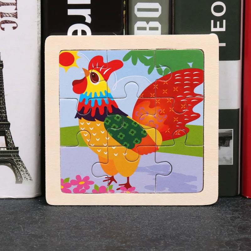 Kids Wooden Cartoon Puzzle – Fun & Educational Tangram Toy!