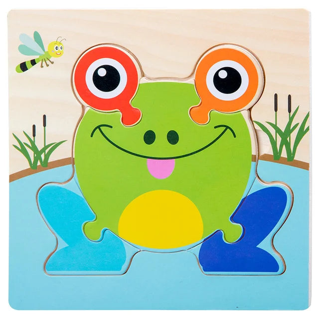 Montessori 3D Wooden Puzzle – Fun & Educational Jigsaw for Toddlers!