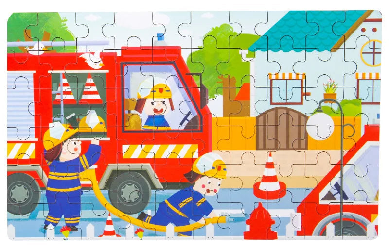 60-Piece Wooden Puzzle Set
