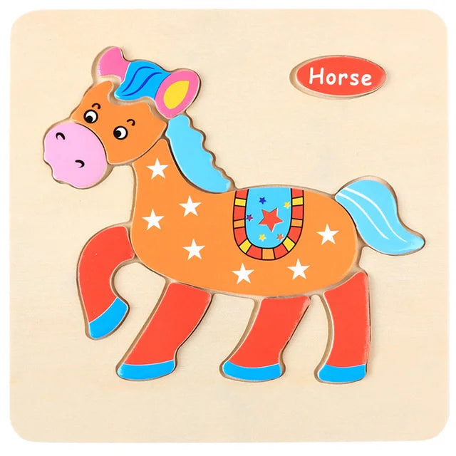 Montessori 3D Wooden Puzzle – Fun & Educational Jigsaw for Toddlers!