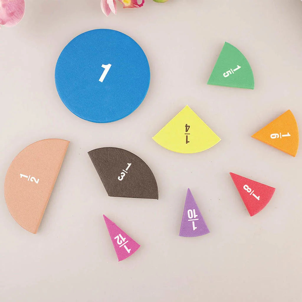 51-Piece Fractions Math Teaching Tool – EVA Foam Round Montessori Set