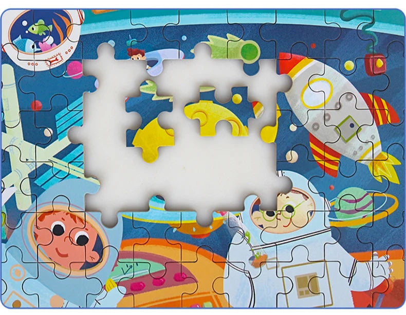 60-Piece Wooden Puzzle Set