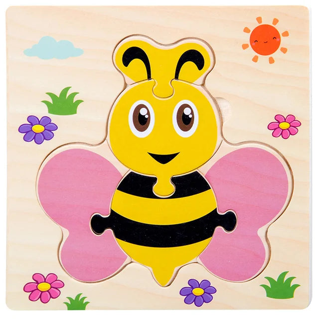 Montessori 3D Wooden Puzzle – Fun & Educational Jigsaw for Toddlers!