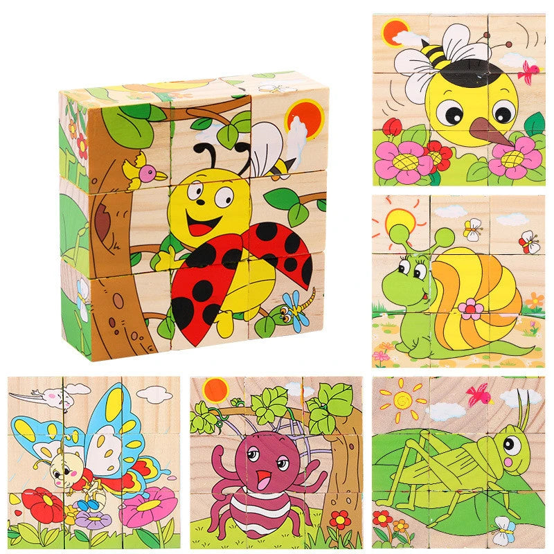 Wooden Blocks – 6-Sided Cube Jigsaw Puzzle