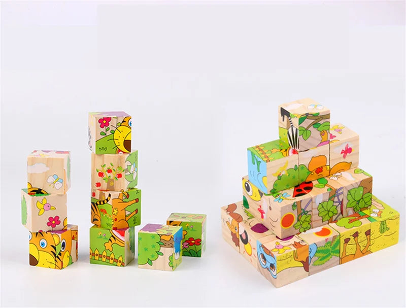 Wooden Blocks – 6-Sided Cube Jigsaw Puzzle