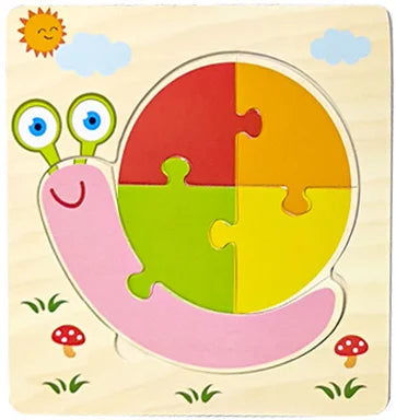 Montessori 3D Wooden Puzzle – Fun & Educational Jigsaw for Toddlers!