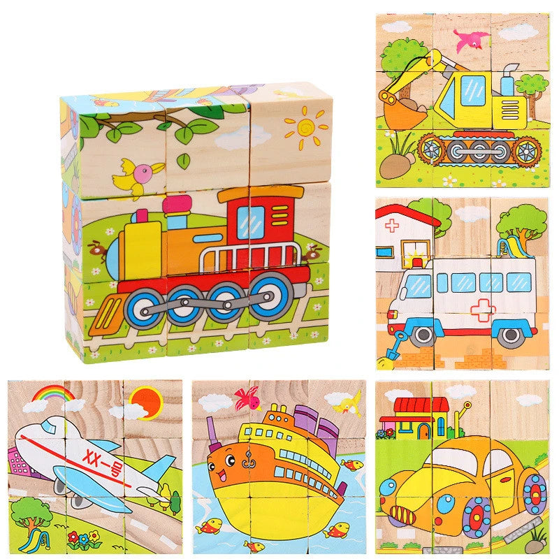 Wooden Blocks – 6-Sided Cube Jigsaw Puzzle