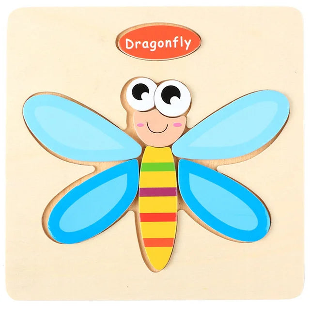 Montessori 3D Wooden Puzzle – Fun & Educational Jigsaw for Toddlers!