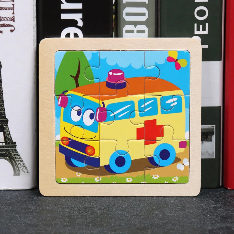 Kids Wooden Cartoon Puzzle – Fun & Educational Tangram Toy!