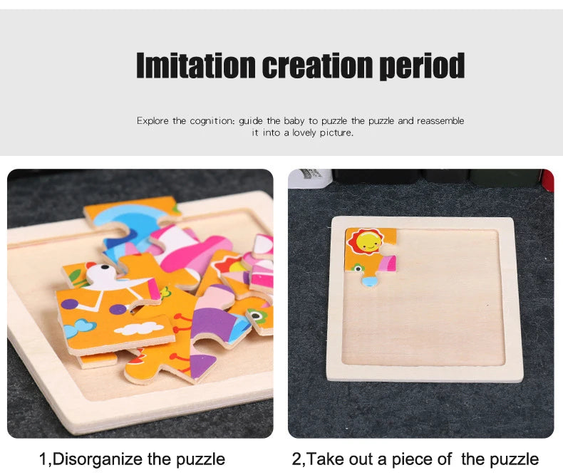 Kids Wooden Cartoon Puzzle – Fun & Educational Tangram Toy!