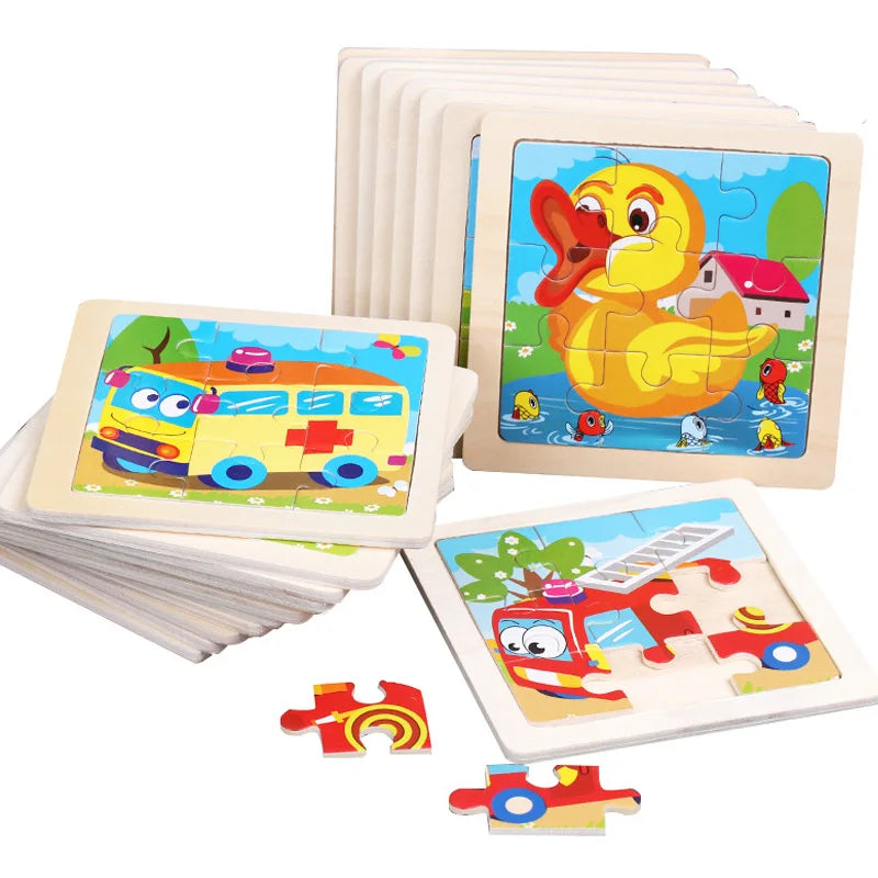 Kids Wooden Cartoon Puzzle – Fun & Educational Tangram Toy!