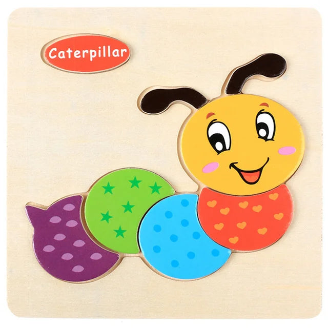Montessori 3D Wooden Puzzle – Fun & Educational Jigsaw for Toddlers!