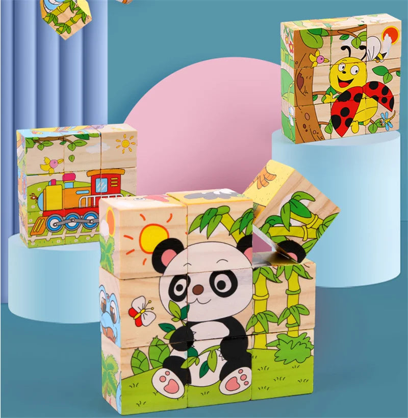 Wooden Blocks – 6-Sided Cube Jigsaw Puzzle