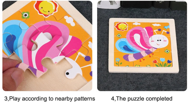 Kids Wooden Cartoon Puzzle – Fun & Educational Tangram Toy!