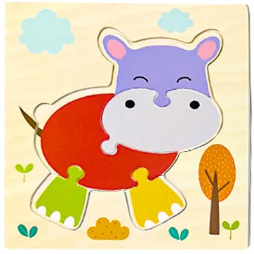 Montessori 3D Wooden Puzzle – Fun & Educational Jigsaw for Toddlers!