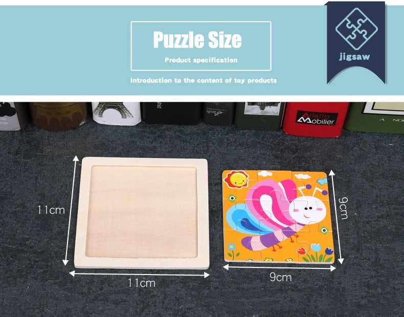 Kids Wooden Cartoon Puzzle – Fun & Educational Tangram Toy!