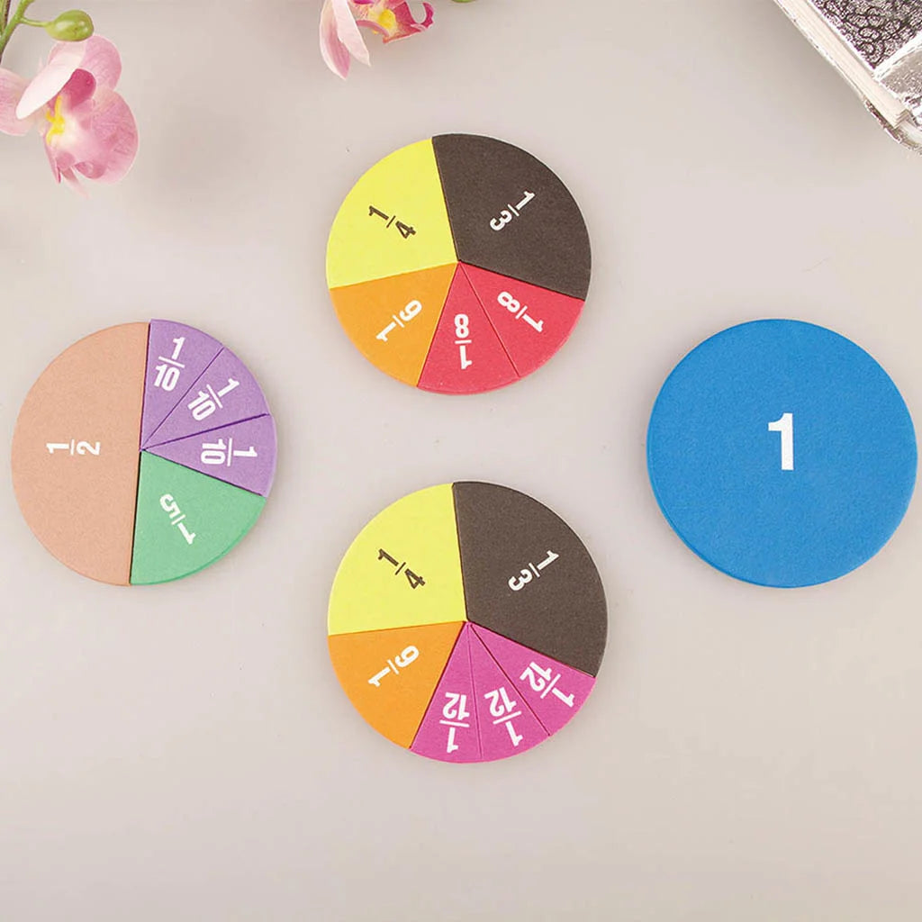 51-Piece Fractions Math Teaching Tool – EVA Foam Round Montessori Set