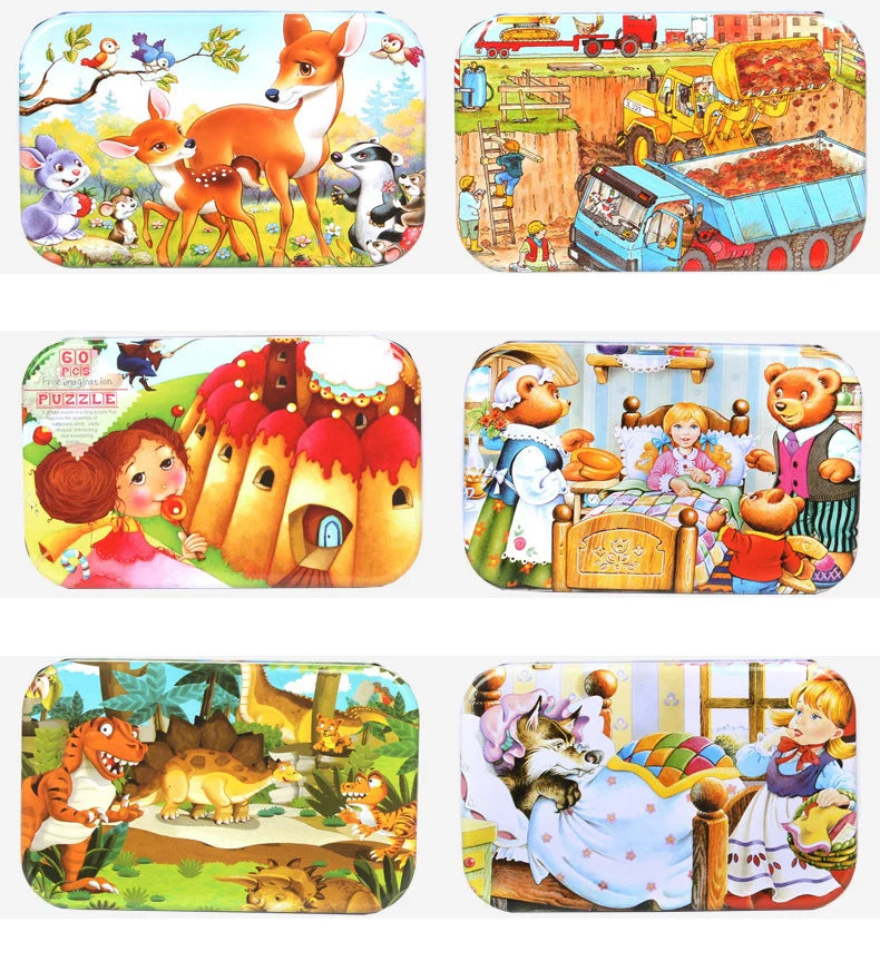 60-Piece Wooden Puzzle Set