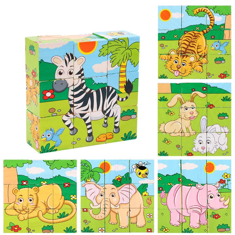 Wooden Blocks – 6-Sided Cube Jigsaw Puzzle