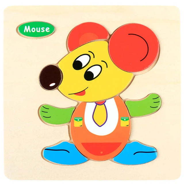 Montessori 3D Wooden Puzzle – Fun & Educational Jigsaw for Toddlers!