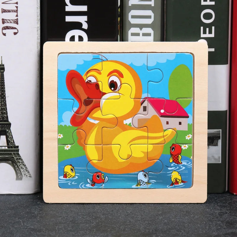Kids Wooden Cartoon Puzzle – Fun & Educational Tangram Toy!