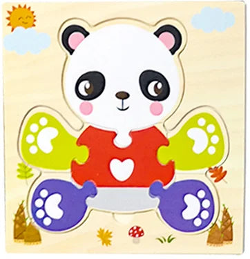 Montessori 3D Wooden Puzzle – Fun & Educational Jigsaw for Toddlers!