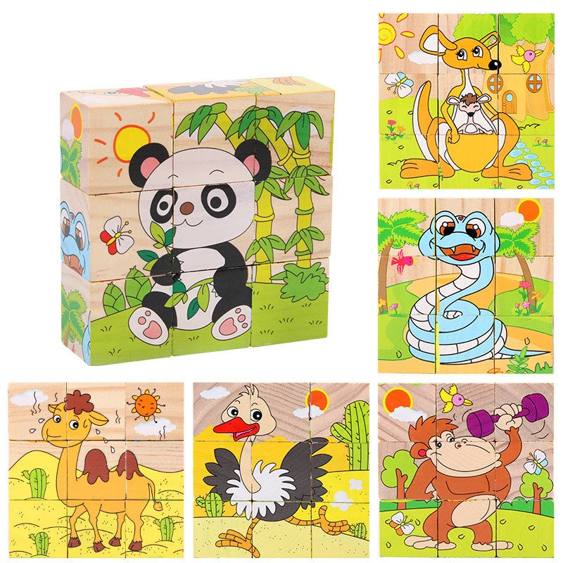 Wooden Blocks – 6-Sided Cube Jigsaw Puzzle