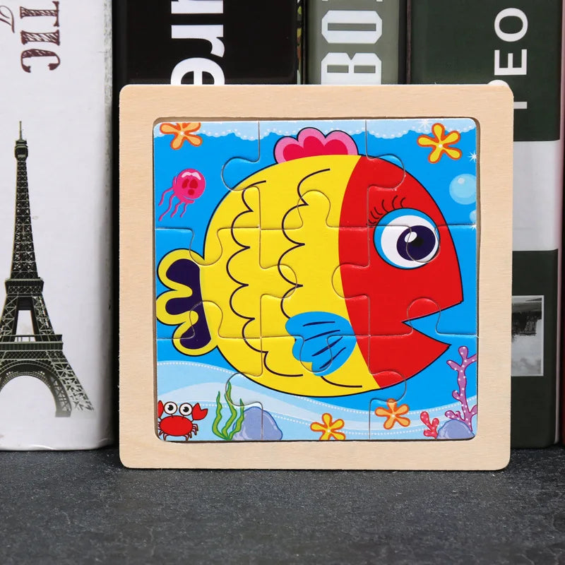 Kids Wooden Cartoon Puzzle – Fun & Educational Tangram Toy!