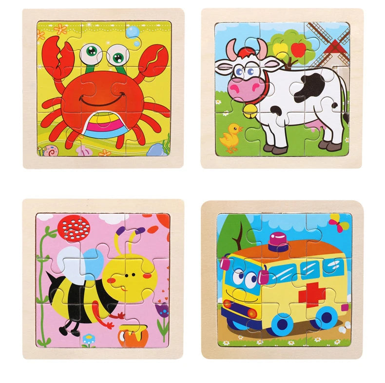 Kids Wooden Cartoon Puzzle – Fun & Educational Tangram Toy!
