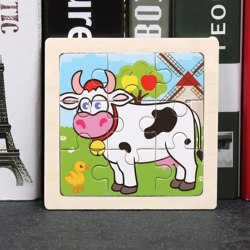 Kids Wooden Cartoon Puzzle – Fun & Educational Tangram Toy!