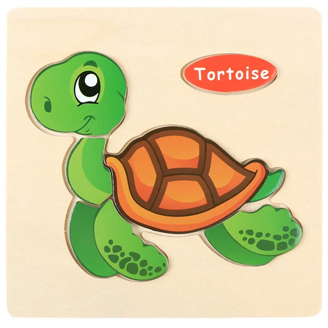Montessori 3D Wooden Puzzle – Fun & Educational Jigsaw for Toddlers!
