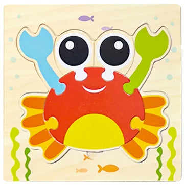 Montessori 3D Wooden Puzzle – Fun & Educational Jigsaw for Toddlers!