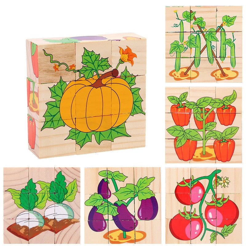 Wooden Blocks – 6-Sided Cube Jigsaw Puzzle