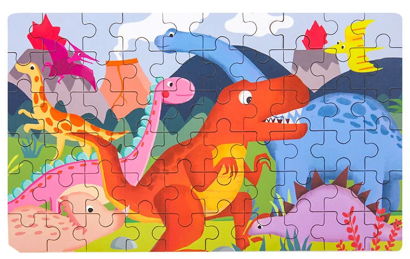 60-Piece Wooden Puzzle Set