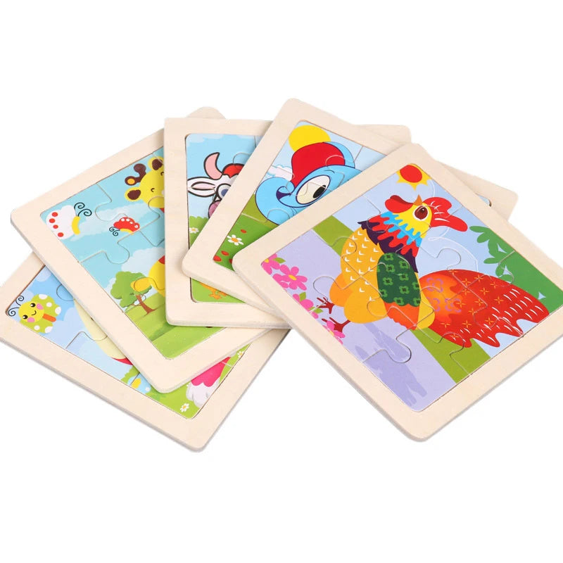 Kids Wooden Cartoon Puzzle – Fun & Educational Tangram Toy!