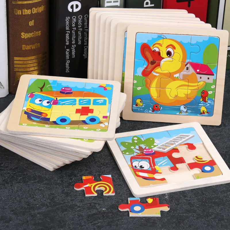 Kids Wooden Cartoon Puzzle – Fun & Educational Tangram Toy!