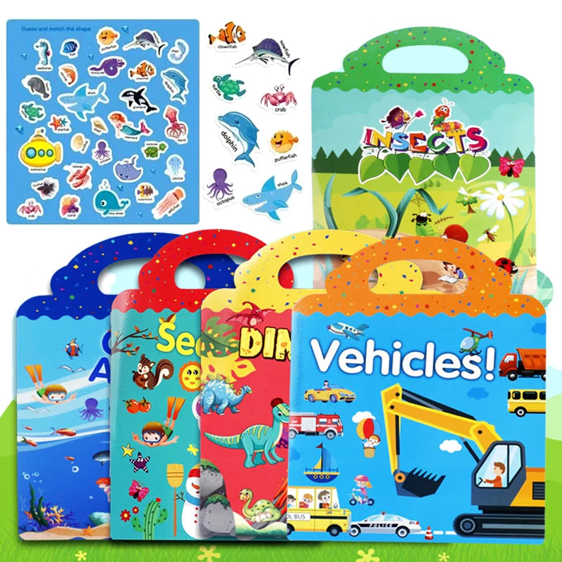 Reusable Scene Stickers – Interactive DIY Sticker Book for Kids!