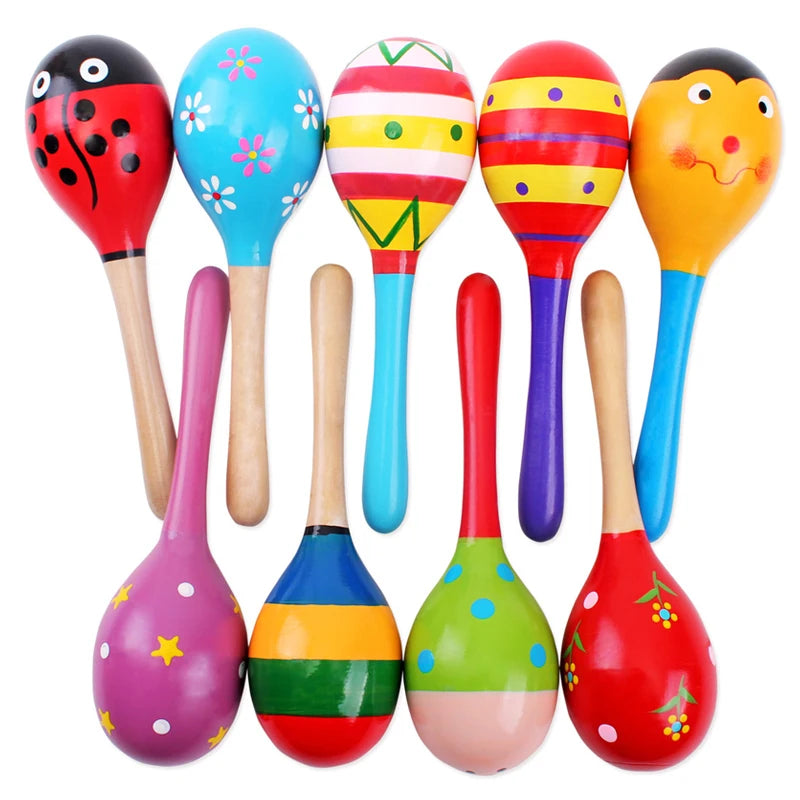 Baby Wooden Sand Hammer Rattle – Musical Fun for Little Hands!
