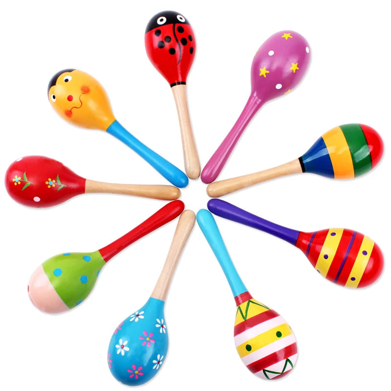 Baby Wooden Sand Hammer Rattle – Musical Fun for Little Hands!