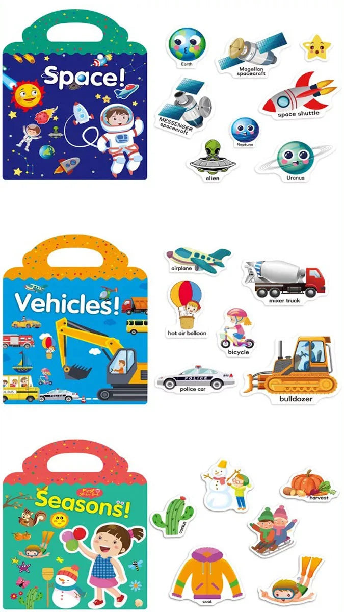 Reusable Scene Stickers – Interactive DIY Sticker Book for Kids!