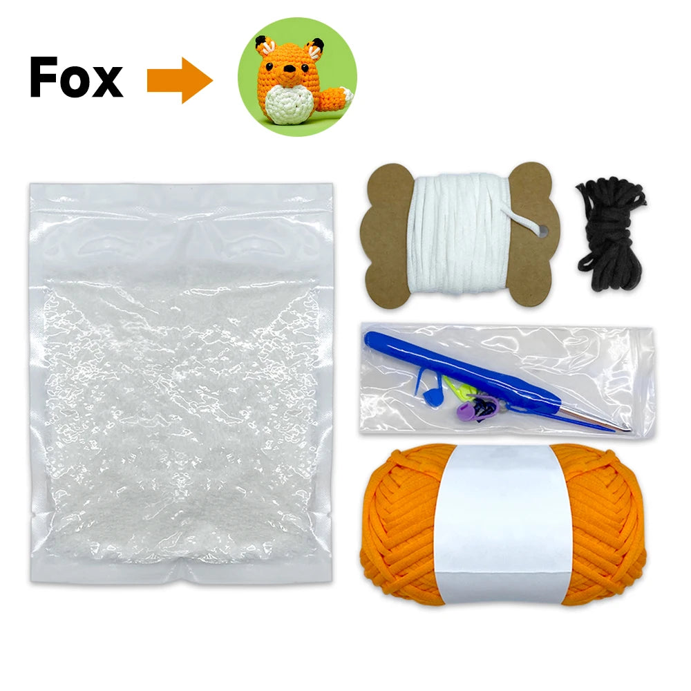 Kids Beginner Crochet Kit – DIY Stuffed Animal Craft Set