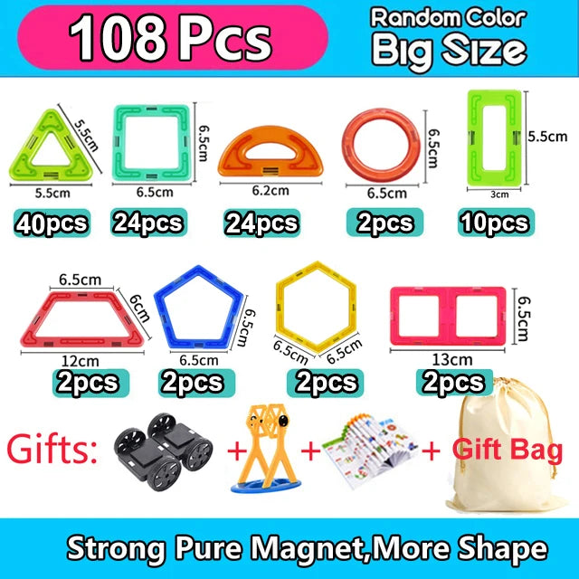 Big Size Magnetic Building Blocks – Creative & Educational Fun!