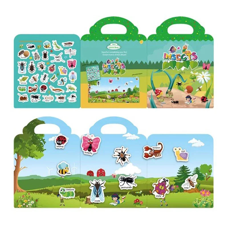 Reusable Scene Stickers – Interactive DIY Sticker Book for Kids!